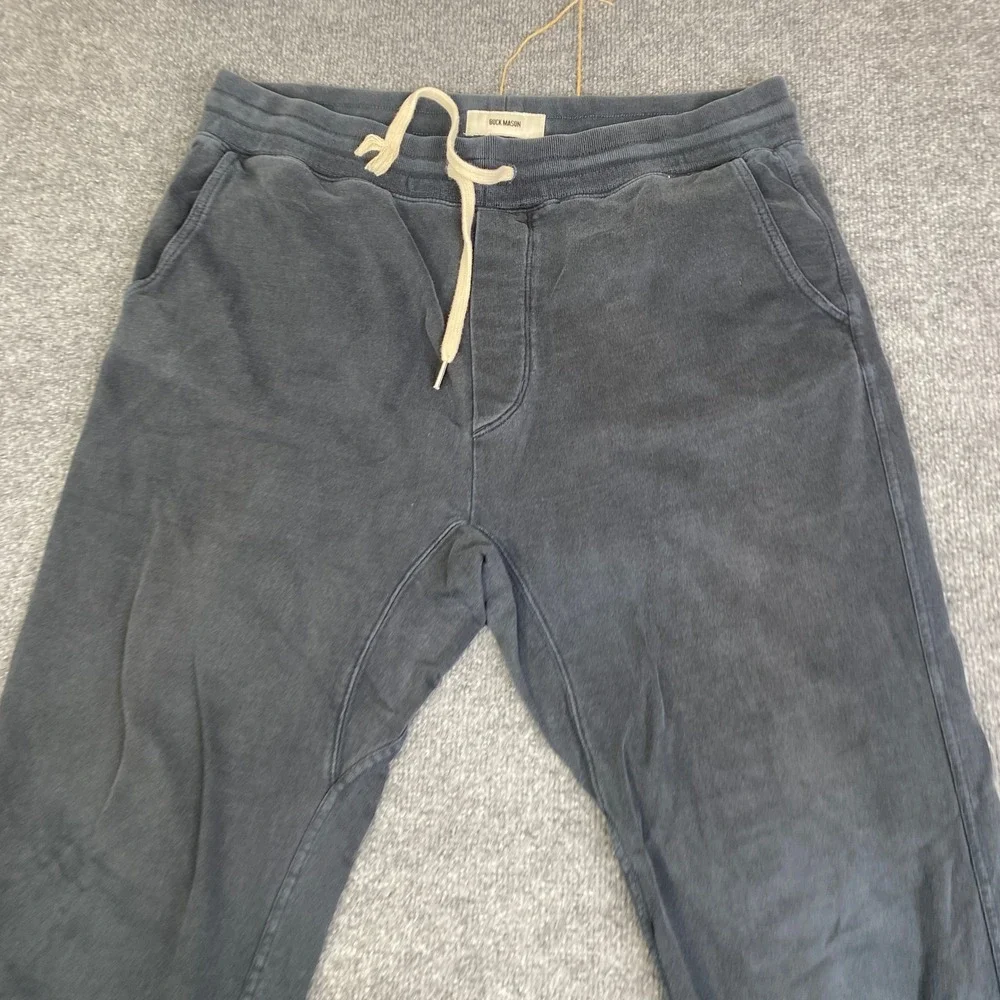 Buck Mason Mens XL French Terry Sweatpants Washed Navy Blue Joggers BM15018.209